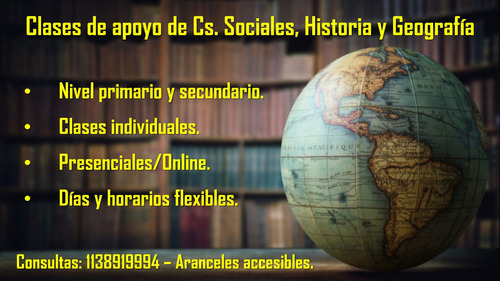 Imagen 1 de 1 de Clases De Apoyo De Cs. Sociales, Historia Y Geografía