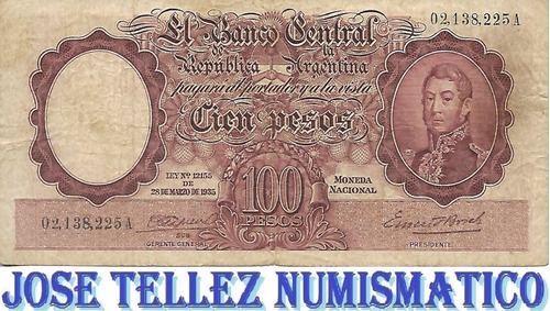 Bottero 2031 $ 100 Moneda Nacional Firma Marron B+ Palermo