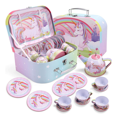 Juego De Té Joyin Unicorn Castle Para Niños Pequeños, Té De