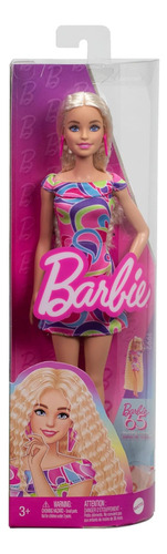 Barbie Fashionista 223 Cabello Ondulado Vestido Multicolor (Usado)