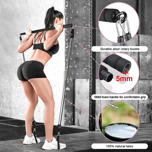 Kit De Barras De Pilates Walevfit Con Bandas De Resistencia