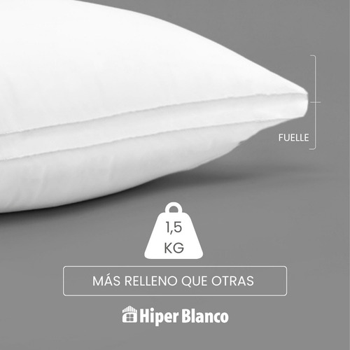 Imagen 2 de 9 de Almohada Premiun Con Fuelle 50x70cm Alta Resistencia