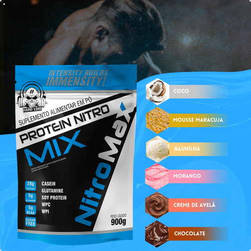 5x Whey Protein Nitro Mix Refil 900g - Nitromax Sabor Coco