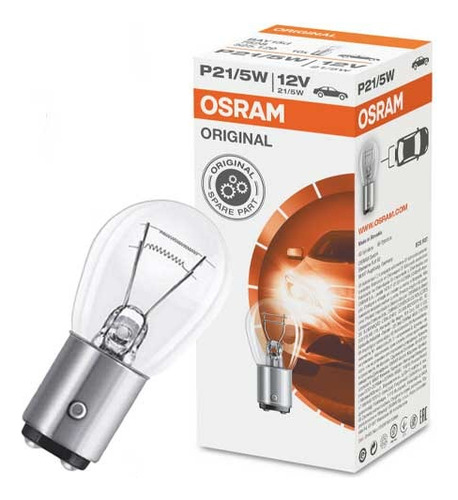 Bombillo 2 Contactos 7528 Osram 21/5w 12v Base De Metal