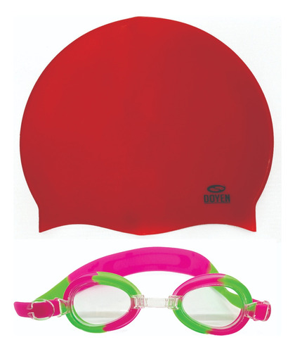 Kit Gorra Silicona Natación 500 + Antiparras Infantil