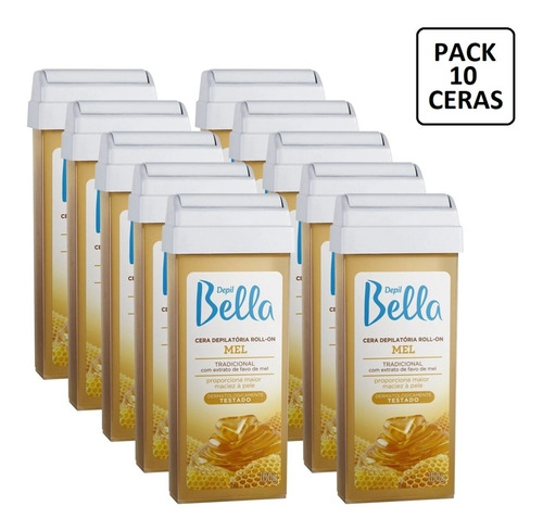 Kit 10 Refil Cera Depilatória Roll-on Depil Bella