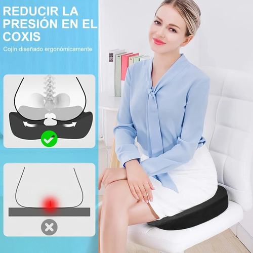 Cojín Asiento Lumbar Ergonomico Coxis Ortopédico Silla
