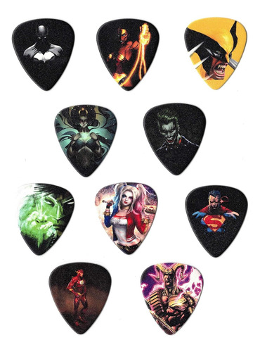 Púas De Guitarra De Dc Comic | 10 Púas Medianas