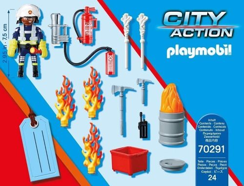 Imagen 6 de 8 de Playmobil Bomberos Rescate Con Llamas 70291 City Action Edu