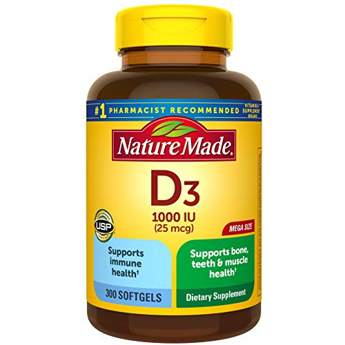 Vitamina D3, 300 Softgels, Vitamina D 1000 Iu (25 Nnpkm