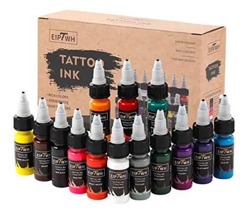 Eiptwh Juego De 14 Tintas De Tatuaje De Color 15 Ml 0,5 Oz K