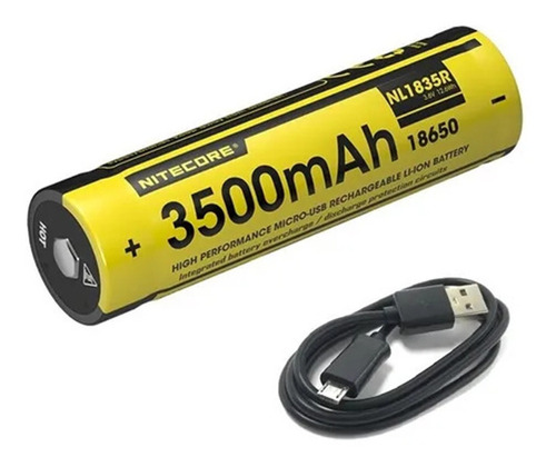 Bateria Recargable Nitecore 1835r  3500mah Puerto Micro Usb 