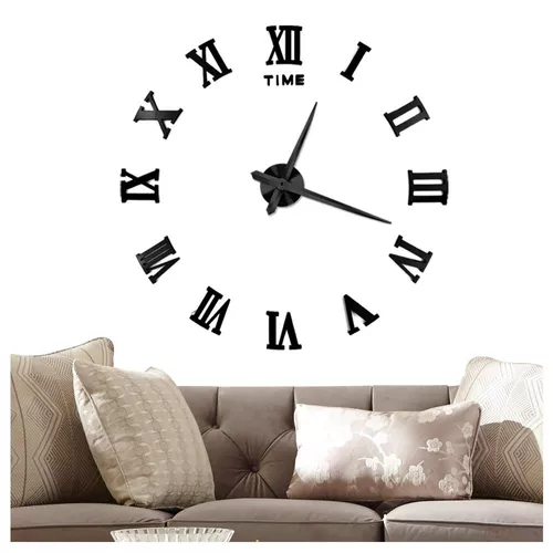 Reloj De Pared 3d Grande Para Bricolaje, Números Romanos