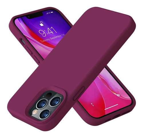 Funda Vooii Para iPhone 13 Pro Max 6.7 (rojo Vino)