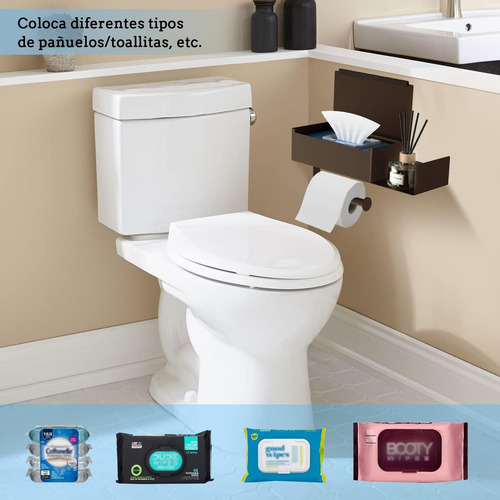 Porta Papel Baño De Acero Inoxidable Con Estante Extendido