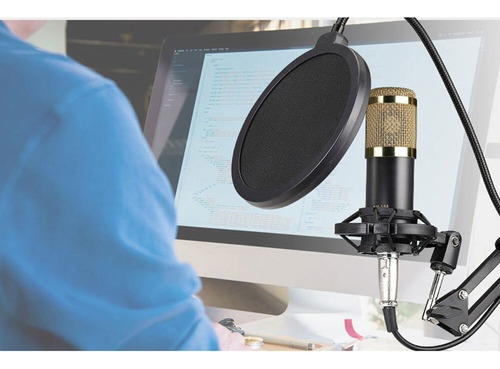 Kit Micrófono Estudio Condensador Profesional Soporte Brazo