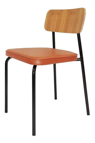 Cadeira Student Decorativa Preta Caramelo Overseas Cor da estrutura da cadeira Preto Cor do assento Bege