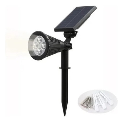 Foco Solar Farol Led Panel Solar Estaca Tierra Jardín Pared Color LUZBLANCA-003251