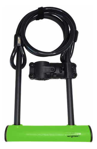 Candado U-lock Onwheels Largo Con Piola Y Soporte - Verde Color Azul