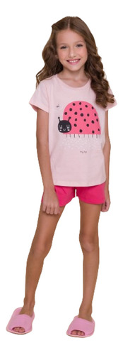 Pijama Infantil Evanilda Daisydays Joaninha 0020  Tam 4 À 10