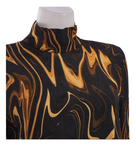 Blusa Marmoleada Con Botones Forrados Mango (Usado)