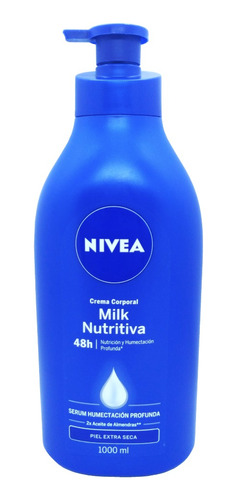 Crema Corporal Milk Nutritiva 48h Nivea Piel Extra Seca 1 Lt