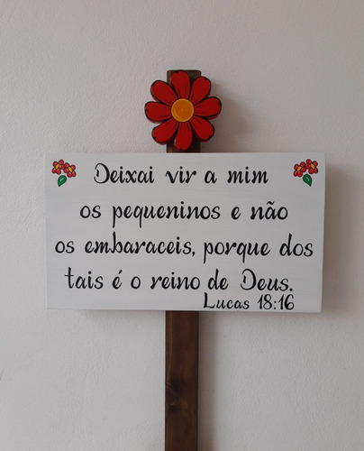 Placa De Jardim: Lucas 18:16 Deixai Vir A Mim Os Pequeninos