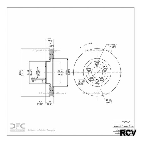 Disco Frenos Delantera Para Volkswagen Touareg 2011