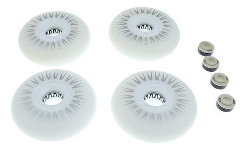 2 Pu Parpadeo Ruedas De Skate Inline Luminosas 80mm