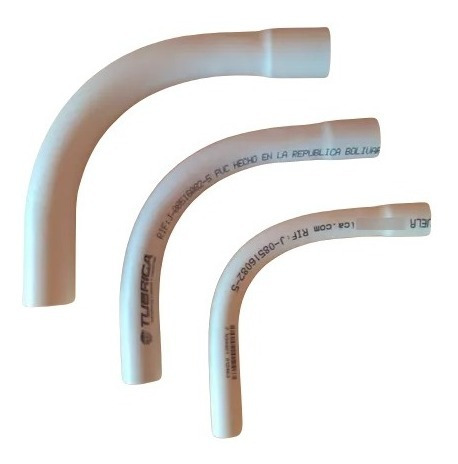 Curva Conduit 1/2 Pvc Tubrica Pack 3 Somos Tienda