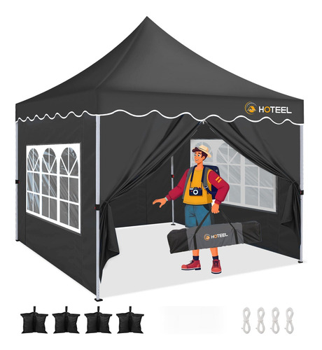 Toldo Desplegable 3 X 3 M Con 4 Paredes Laterales Impermeabl