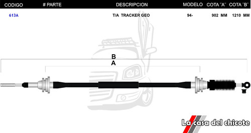 Chicote Selector De Velocidades T/a Tracker Geo Mod.90-94