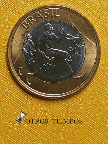 Moneda Brasil 1 Real Atletismo Paraolimpico Juegos Olimpicos