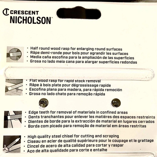 Set De Cincel Y Escofina 4-en-1 Para Carpinteria, Nicholson (Usado)