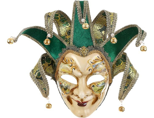 Veneciana Completa Para Mascarada Verde Pintada Coleccion Ar