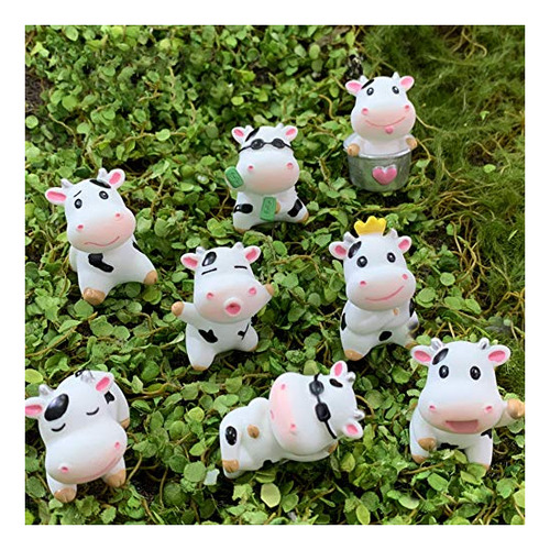 8 Minifiguras De Vaca Con Forma De Vaca En Miniatura Fairy G