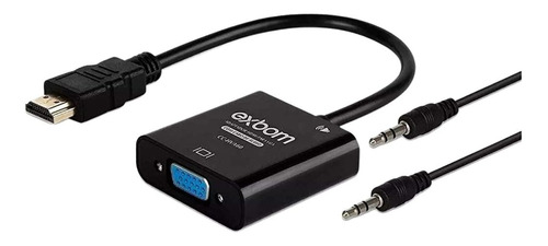 Cabo Conversor Hdmi Para Vga Com Audio P2 Monitor Projetor