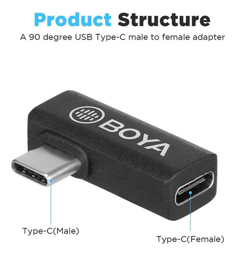 Adaptador adaptador de 1 Usb-c macho macho a 1 USB-C Hembra hembra Boya BY-K5 ADGRBDJ CBLSS CBLSADFI negro de 0mm