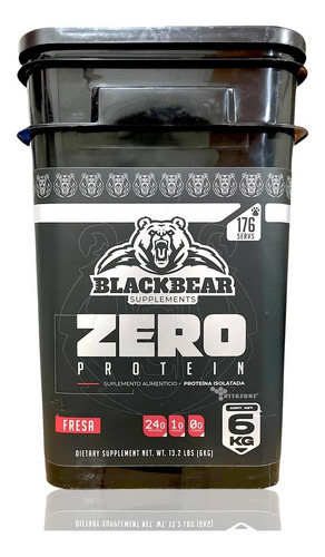 Proteína Zero 6 Kg Fresa176 Serv Isolatada Blackbear