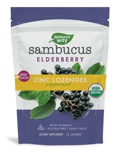 Nature's Way Sambucus Zinc Pastillas De Menta 24 Pastillas