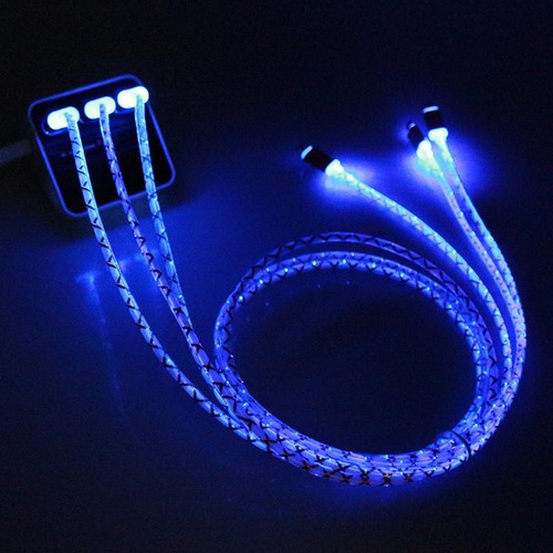Imagen 2 de 9 de Cable De Carga Usb Para iPhone/ Android Led Luz.