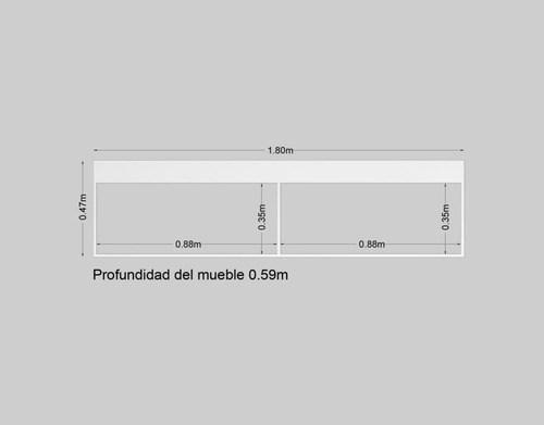 Imagen 3 de 3 de Baulera Modulo Superior Puerta Rebatible Piston 180 Tex