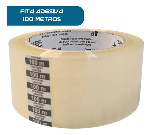 Kit 80 Fita Adesiva 45mm X 100m Transparente - Durex Largo