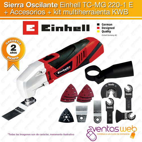 Imagen 2 de 7 de Sierra Oscilante Multicortadora 220w Einhell + Accesorios