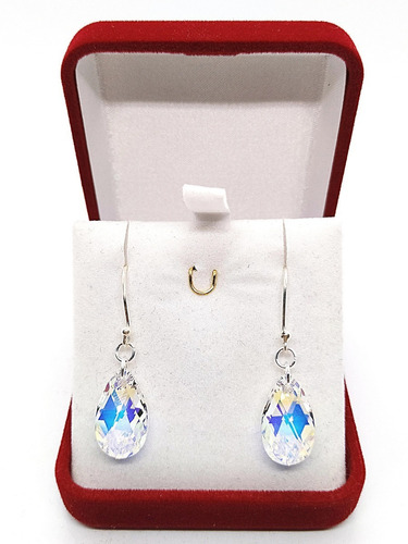 Aros De Plata Gotas Cristal Swarovksi®