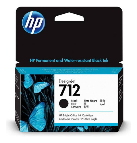 Cart. Tinta Hp 712 Negro. 3ed71a Para T250/630/650 Plotter