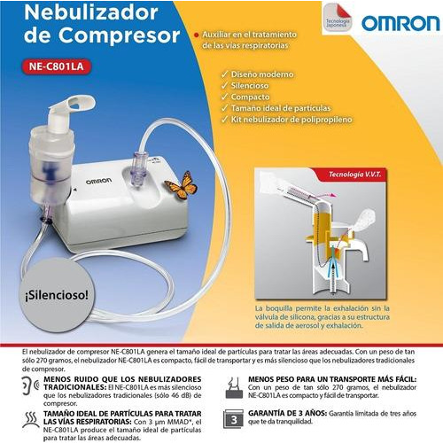 Nebulizador De Compresor Omron Ne-c801 Silencioso