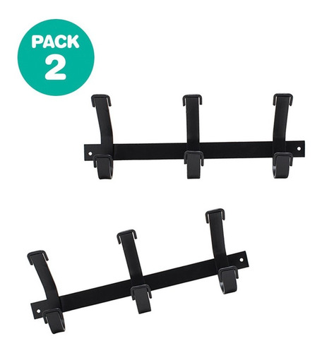Imagen 1 de 6 de Set Dos 2 Perchero Pared Industrial Moderno Metal 3 Brazos