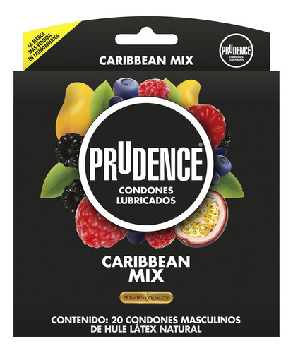 Prudence Caribbean Mix condones de látex 20 unidades