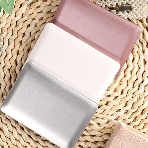 Espejo De Maquillaje De Viaje, Espejo Para Bolso, Plata
